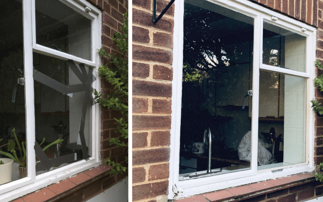 Broken Single Glazed Crittall Window, Buckhurst Hill, Essex